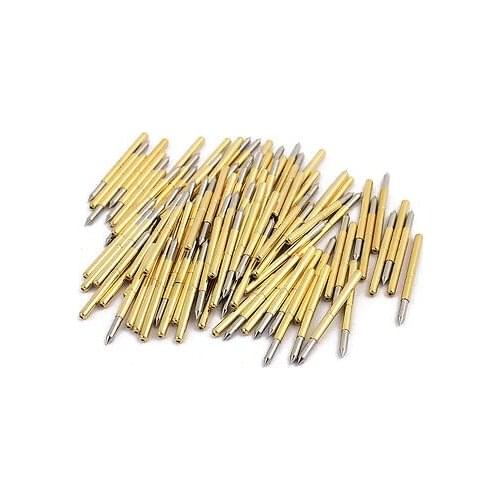 100pcs P156-B 2.36mm Dia 33.4mm Length Metal Spring Pressure Test Probe Needle