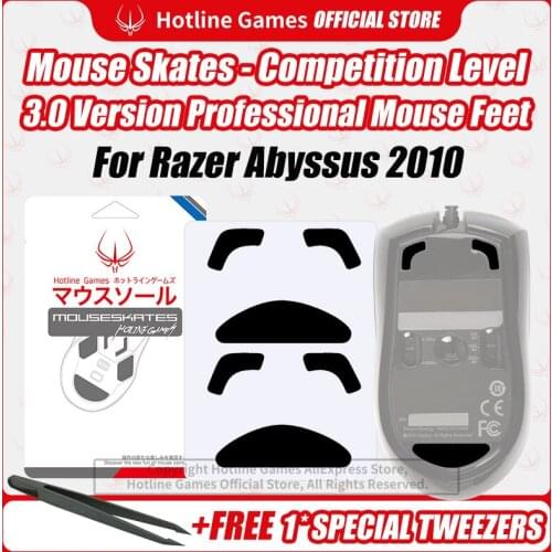 Hotline Games 3.0 Competition Level Mouse Skates Mouse Feet Pad for Razer Abyssus 2010 Mouse 0.28mm/0.6mm Thickness