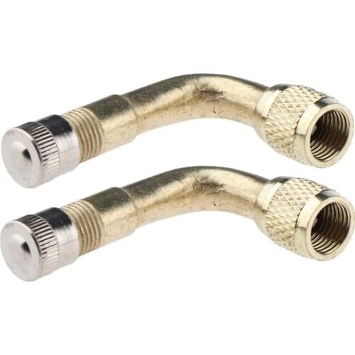 2 piece Wheel Tyre Valve Stem Extension Adapter Universal Yellow 90°For Car Bike