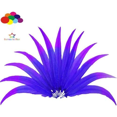 50pcs 100% natural silver pheasant feather dyed sapphire and purple tail 40-80cm/16-32inch for Diy costume mask headdress