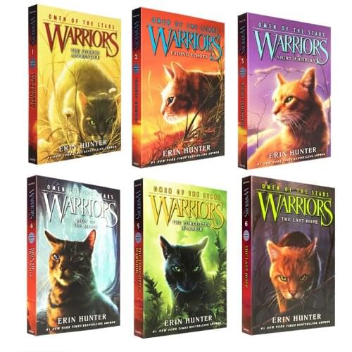 6 books Set Erin Hunter WARRIORS Season 4 Omen of the Stars Child Kids Youth Animal Literature Fiction Novel English Book