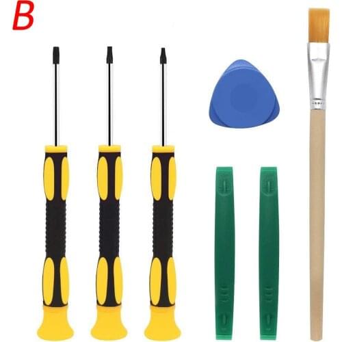 7-in-1 Security Screwdriver Fit for Xbox360 Repairing Opening Tool Screw Driver T6 T8 T10 Flat Brush/Round Brush
