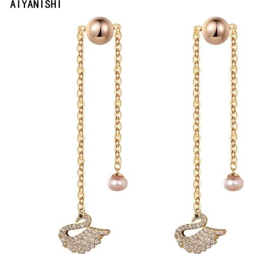 Женские золотые серьги AIYANISHI China At AliExpress