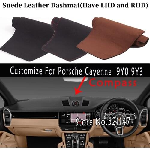 Accessories Car-styling Suede Leather Dashmat Dashboard Cover Dash Mat Carpet For Porsche Cayenne 9Y0 9Y3 2018-2022 2019 2020