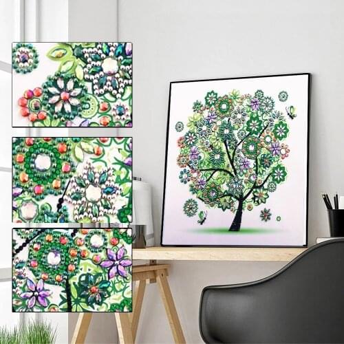 5D DIY Diamond Painting Four Seasons Tree Special Shiny Diamond Embroidery Mosaic Sticker Cross Embroidery Decoration