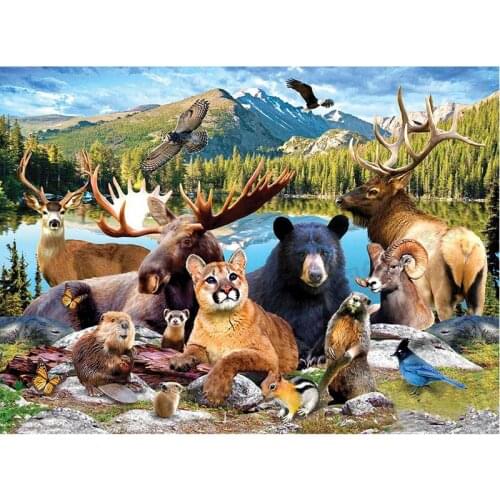 Full SquareRound drill diamond Painting forest animals 5D DIY diamond embroidery Rhinestones mosaic Decoration TT3732