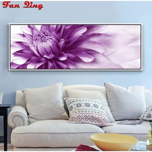 Diy Diamond Painting Purple flower Pictures Cross Stitch Full Round / Square Mosaic 5D Rhinestone Embroidery Gift
