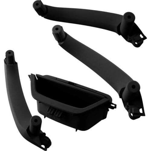 4pcs Car Black Front Rear Left Right Interior Inner Door Pull Handle Trim Fit For BMW X3 F25 X4 F26 2011 2012 2013 2014-2017