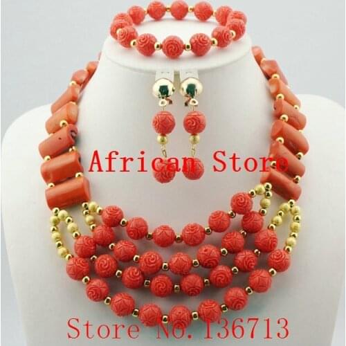 Free Shipping African Coral Beads Jewelry Set Fashion Bridal Jewelry Set R671