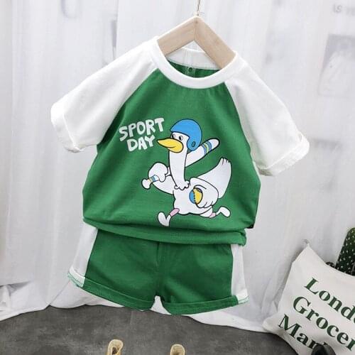 2 3 4 5 6 Years Toddler Boys Sets Casual Cartoon Printed Short-sleeved T-shirt Shorts 2pcs Kids Clothing Summer 2020 Child Suits