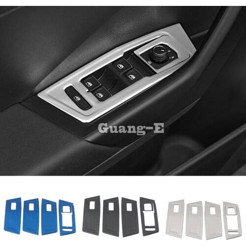 For Volkswagen VW T-ROC TROC 2017 2018 2019 2020 Car Sticker Inner Door Window Glass Panel Armrest Lift Switch Button Trim Frame