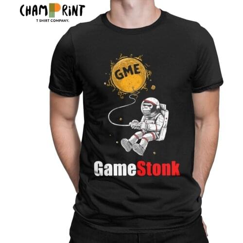 Men GameStop GameStonk GME Tees Stock Market Parody T Shirt Wallstreetbets WSB Apes to The Moon Clothes Graphic Printed T-Shirts
