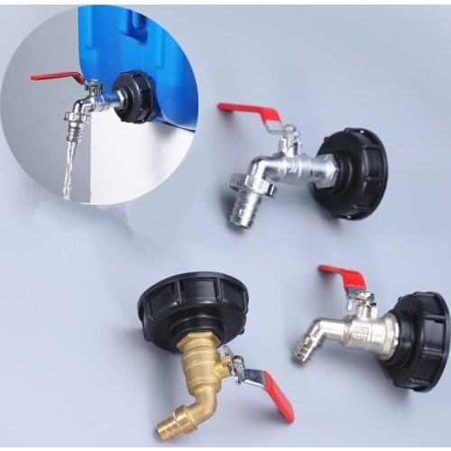 IBC Brass Faucet Stacking Barrel Tank Adapter S60*6 Garden Hose Tube Connector Replacement Valve Fitting Faucets Accessories