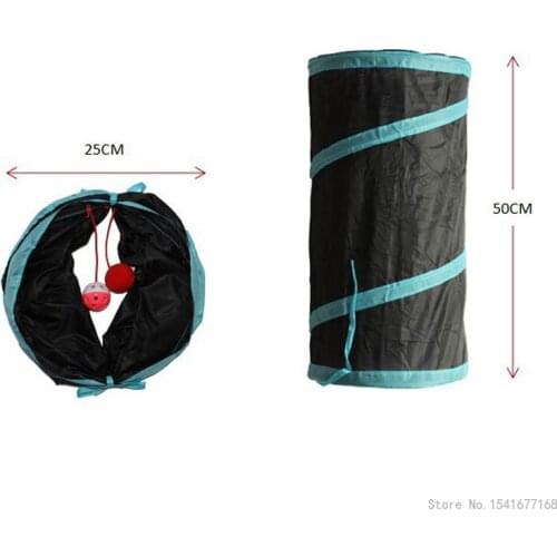 Cat toy single layer cat tunnel ground dragon leopard camouflage printing bell small aisle collapsible pet supplies