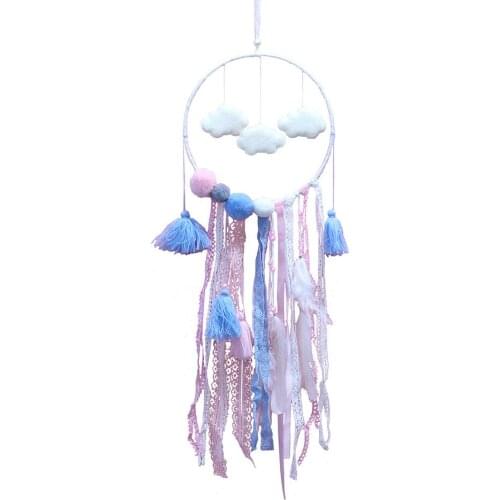 INS Style Girls Room Decor Cloud Dream Catcher Long Tassel Dreamcatchers for Home Wall Decoration