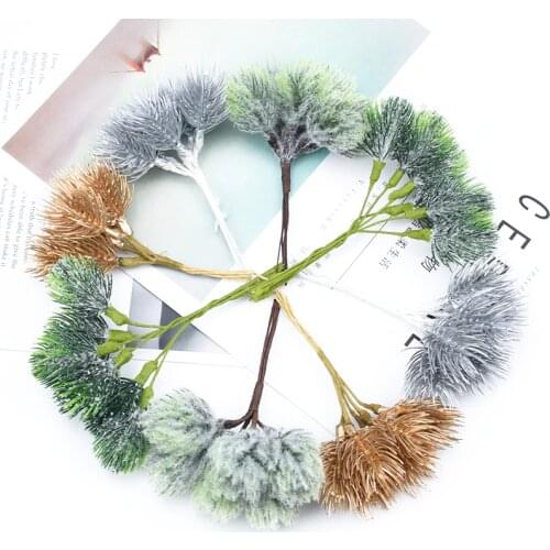 6pcs artificial plants decorative flowers wreaths vases for home decor needlework christmas diy gifts box fake plastic flowers