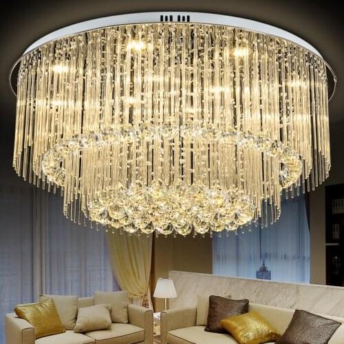 Double atmosphere round ceiling lamp LED crystal lamp living room lamp bedroom lamp restaurant lighting lamps modern minimalist