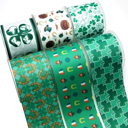 Saint Patricks Day Ribbons Cartoon Grosgrain/Satin Ribbon Printed Ribbon For Crafts Decoration Bow 10Yards 34695