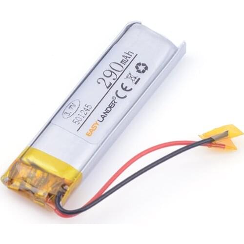 Lithium ion rechargeable batteries 501245 290mAh For Bluetooth Headset 3D glasses Smart watch Sports bracelet