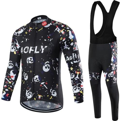 Aofly Cycling Jersey Men Long Spring Fall Cycling Clothing Suit Multiple Fkull Ftyles MTB Bike Clothing Fierce Bicycle Clothes