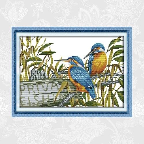 The in love birds DIY Needlework Kits Embroidery Kits Counted 11CT Printed Canvas 14CT Cross Stitch Kits Painting Home Decor