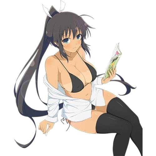 13cm Sexy Girl Car Stickers Senran Kagura Hot Girl Anime Asuka Render Rear Windshield Car Styling Decoration