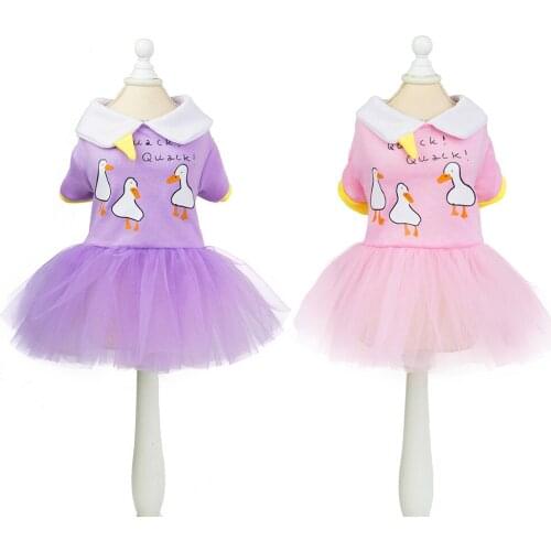 NEW arrival Cute pet new dress cotton spring and autumn lovely puppy dog cat princess dress skirt Gosling skirt pet clothes