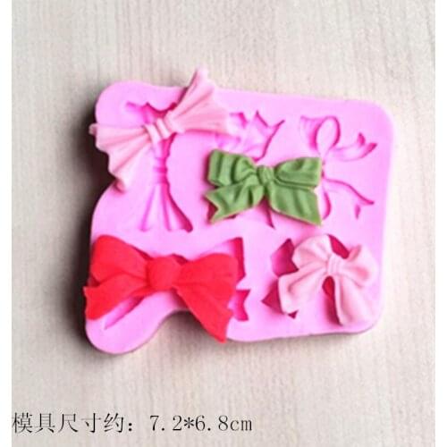 Wholesale/retail,free shipping,p667 bowknots Silicone resin chocolate mould silicone cake decoration mold