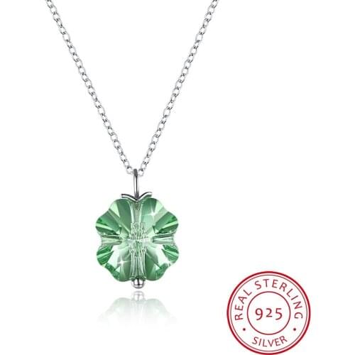 LEKANI 925 Sterling Sliver Women Necklace Crystal Christmas Snowflake Kyanite Pendant Necklace Collar