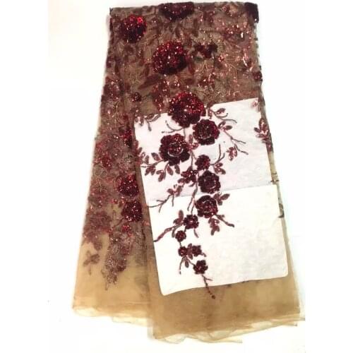Latest Tulle Lace Fabric 2021 High Quality Lace Material Embroidered Nigerian Wedding African Lace 5Yards ALZ-J799