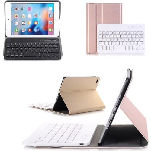 Russian/Hebrew/Spanish Removable Wireless Bluetooth 3.0 Keyboard Stand PU Leather Case Cover For Apple iPad Mini 4 Mini4 Tablet