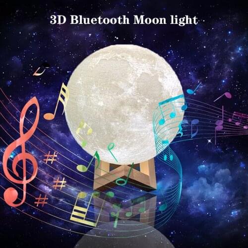 LED Night Light Bluetooth Speaker Moon Lamp 3D Print 16 Colors Change Touch Music Box Childrens Lights Birthday Gift for Kids