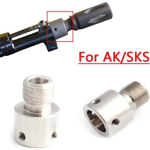 Tactical CNC Steel Muzzle Brake 7.62*39 Thread Adapter for Hunting Rifle M14 x 1 Left AK/SKS Saiga Accessory Fits on Amoeba m4a1