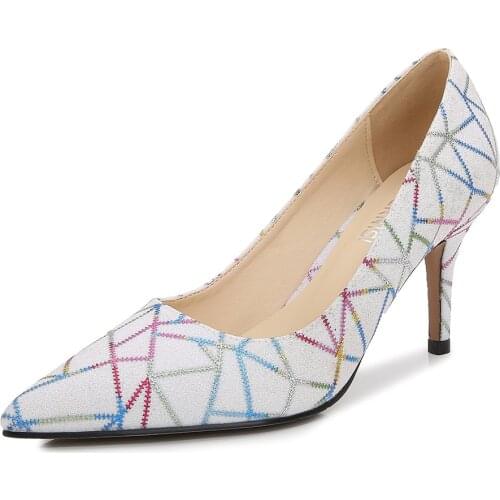 Mclubgirl Pointed Toe High Heels Thin Heeled Shallow Mouth Single Shoes Large Size Office Professional Womens Shoes WZ-3336-4