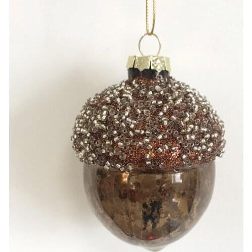 Christmas tree decorations glass ornaments small shopping mall window display 6cm antique pinecones