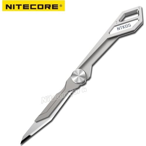 NITECORE NTK05 UltraTiny Titanium Keychain Knife Lightweight Multiple Purpose Folding Knife Outdoor Tools Mini Tactical Knife