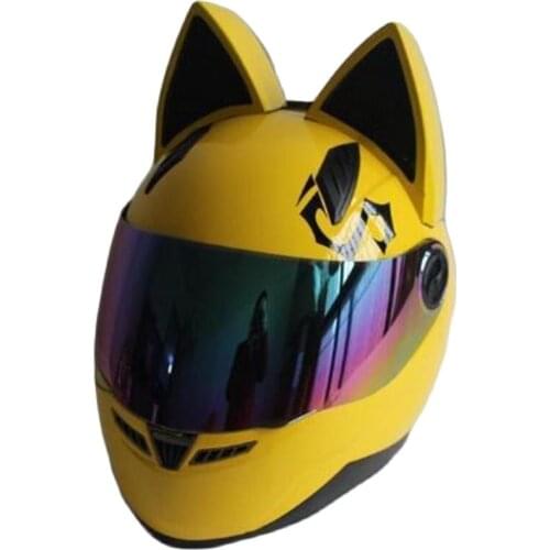 NITRINOS cat ear motorcycle helmet four seasons anti-fog all-over cat ear helmet cross-country man and woman racing helmet
