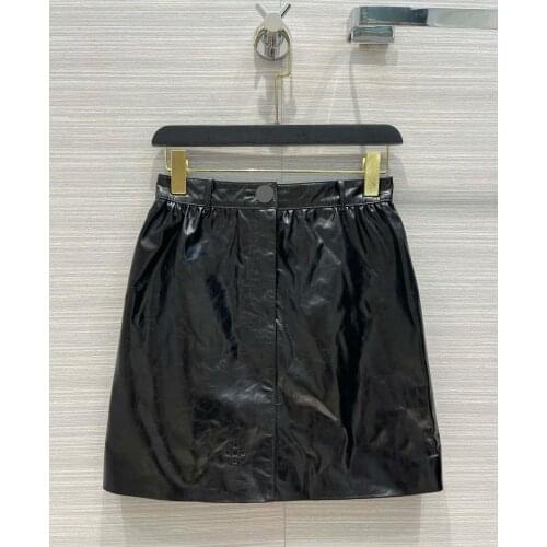 Brand 2021 Summer Luxury Sheepskin Mini Skirt Women Retro High Waist Runway Design Floral Embroidered Casual Zipper Short Skirts