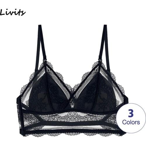 LORIOT Bra For Women Padded Backless Wireless Lace Adjustable Bralette Brassiere Lingerie Underwear Sexy Casual SA1265