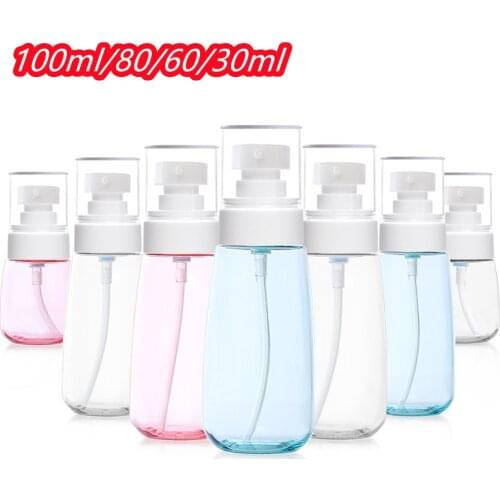 1PCS 100ml/80ml/60ml/30ml Fine Mist Spray Bottle Plastic Lotion Pump Bottle Travel Perfume Water Bottle Refill