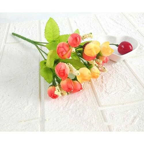 1 PC Flower Small Bud Roses Bract Artificial Flower Silk Rose DIY Wedding Home Christmas Decor Flowers Rose Gift