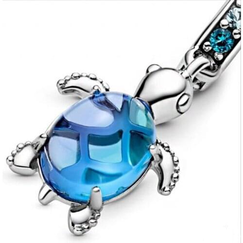 100% 925 Sterling Silver Beads Fit Original Pandora Bracelets 2020 Summer Turtle Charm Women DIY Fashion Jewelry