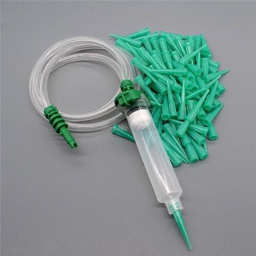 100pcs 18G Tapered Dispensing Tips and 10cc Glue Syringe Barrel with 10cc Dispensing Syringe Tube Adapter Dispenser Connector