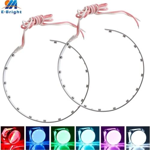 2pcs Devil Eyes 12V 3528 15 SMD Led Car Light 360 degree For 2.5 to 3 inch dual lens White Blue Red Green Amber Purple Ice blue