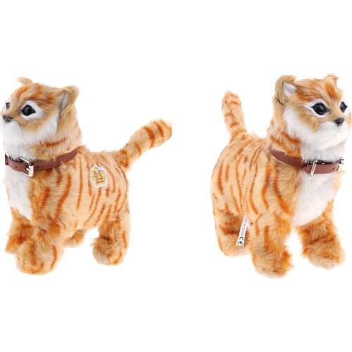 2 Pieces Electronic Stuffed Animal Music Walking Cat Meow Toy for Children