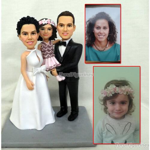 3 people figurine design for family home decor souvenir Valentines day gift for girlfriend custom Birthday cake topper present