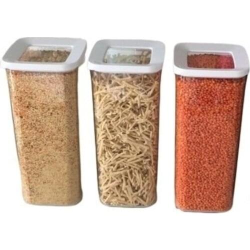 3 PCS Storage Box 3x1700 ML Sealed Kitchen Storage Box Transparent Food Canister Keep Fresh New Clear Acrylic Container Storage