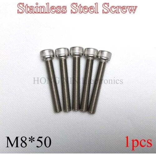 304 Stainless steel screw DIN912 M8*50 Metric Thread Stainless Steel Hex Socket Head Cap Screw Bolts Allen Hex Socket Head 1pcs