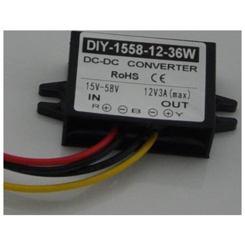50pcs DC 24V 36V 48V (15V-58V) to 12V 3A 36W DC-DC Converter Step Down Buck Module Car