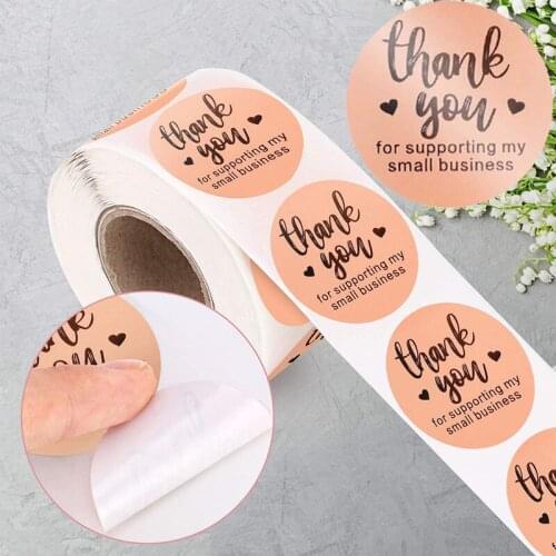 500Pcs Rose Gold Foil Thank You Stickers Order stickers Manual stickers Baking Package Labels